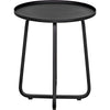 Noir Kimana Side Table, Black Steel, 20.5"