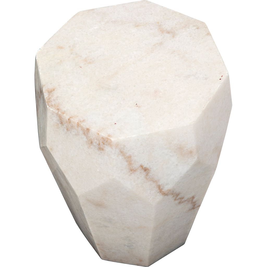 Noir Monolith Side Table - Bianco Crown Marble, 13"