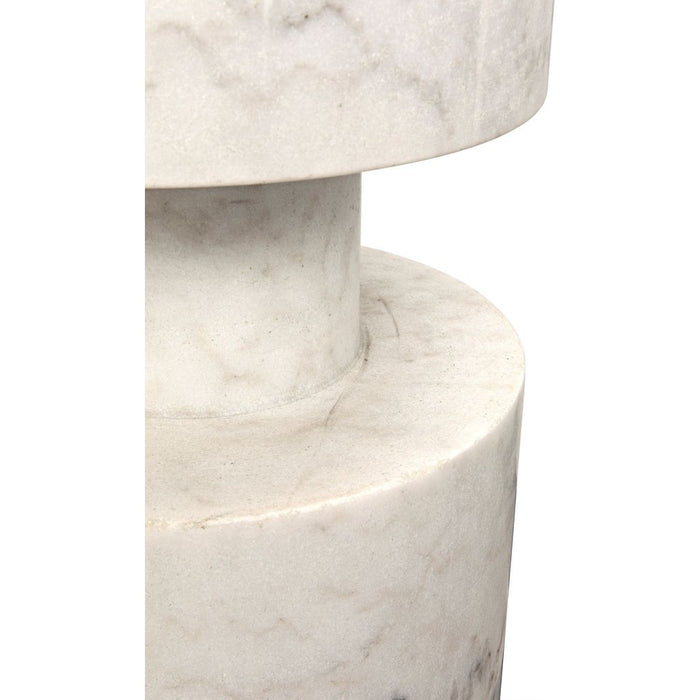 Noir Mamud Side Table - Bianco Crown Marble, 13"