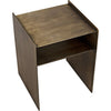 Noir Cyrus Side Table, Aged Brass - Industrial Steel, 16"