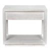 Noir Antony Side Table, White Wash - Mahogany & Veneer, 18"