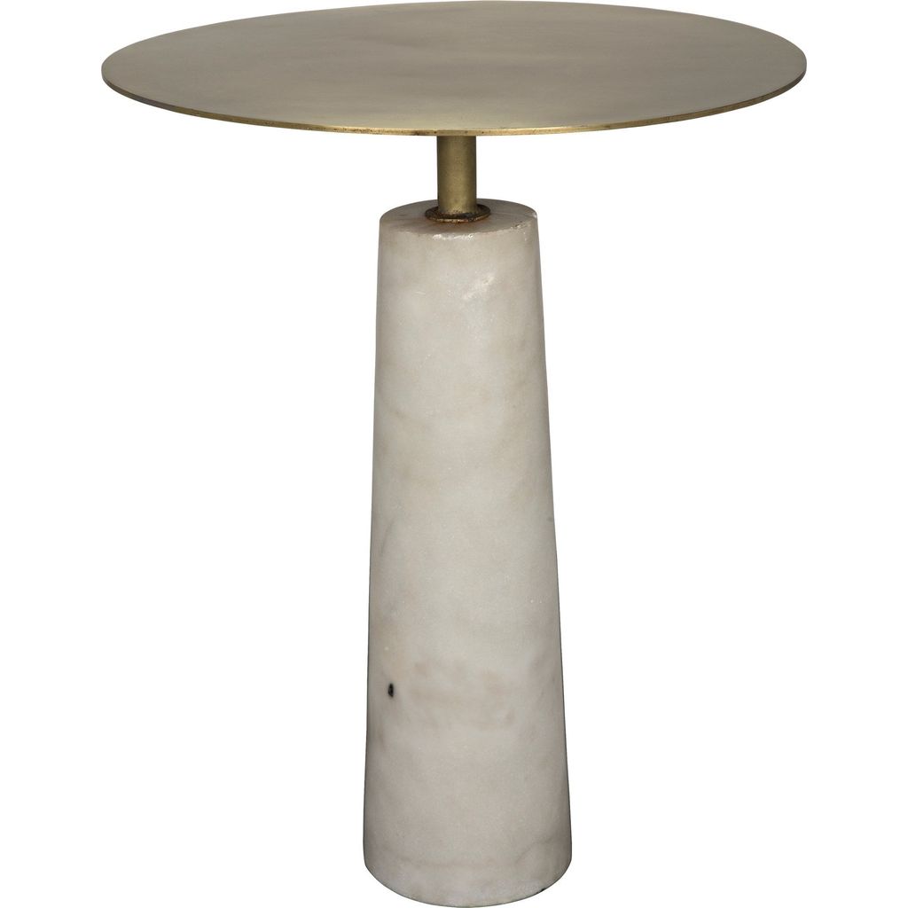 Primary vendor image of Noir Hotaru Side Table - Industrial Steel & Bianco Crown Marble, 21"