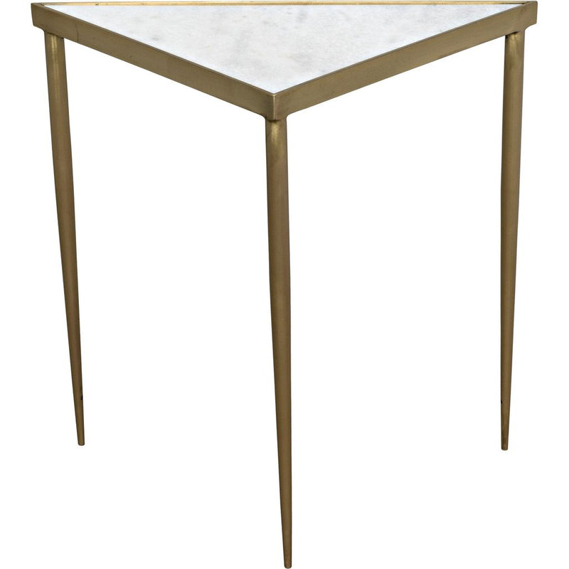 Primary vendor image of Noir Comet Triangle Side Table - Industrial Steel & Bianco Crown Marble, 10