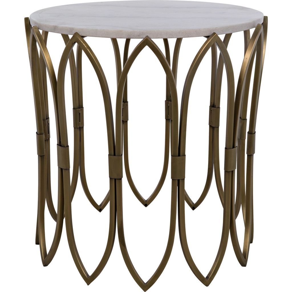 Primary vendor image of Noir Nola Side Table - Industrial Steel & Bianco Crown Marble, 22"