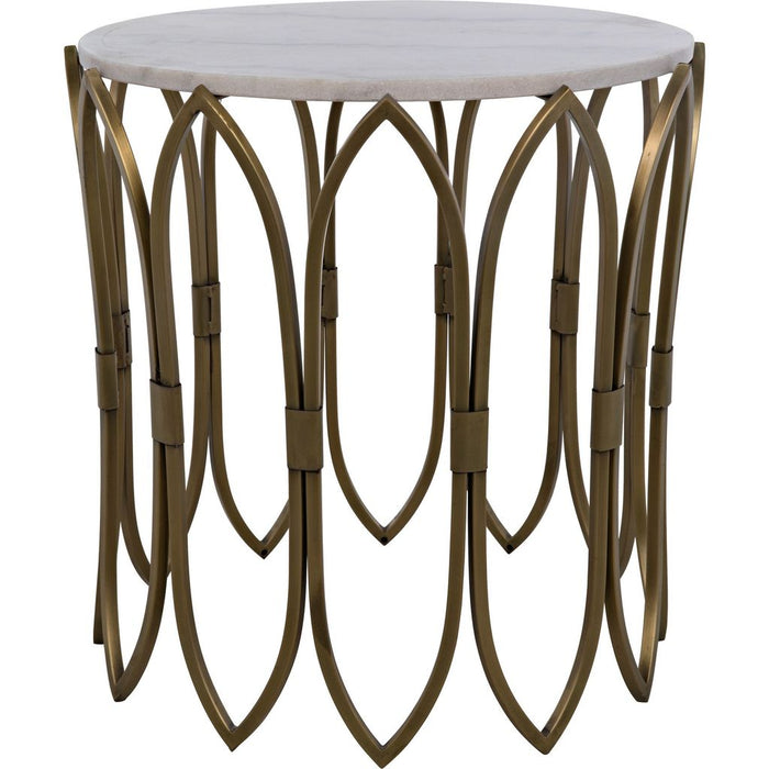 Primary vendor image of Noir Nola Side Table - Industrial Steel & Bianco Crown Marble, 22"