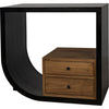 Noir Burton Side Table, Left, Hand Rubbed Black & Teak, 20"