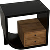 Noir Burton Side Table, Left, Hand Rubbed Black & Teak, 20"