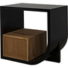 Noir Burton Side Table, Left, Hand Rubbed Black & Teak, 20"