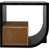 Noir Burton Side Table, Left, Hand Rubbed Black & Teak, 20"