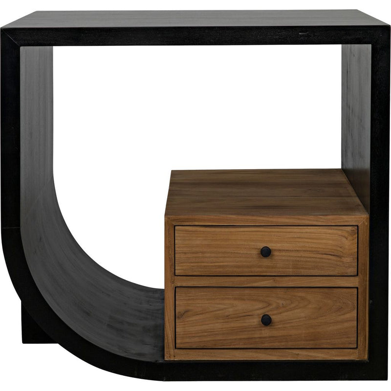 Primary vendor image of Noir Burton Side Table, Left, Hand Rubbed Black & Teak, 20