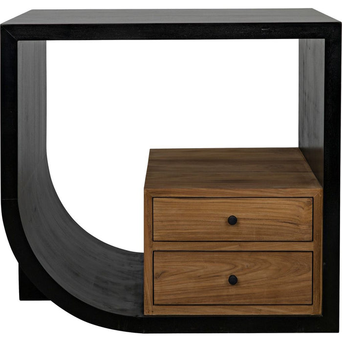 Primary vendor image of Noir Burton Side Table, Left, Hand Rubbed Black & Teak, 20"