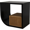 Noir Burton Side Table, Right, Hand Rubbed Black & Teak, 20"