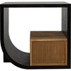 Noir Burton Side Table, Right, Hand Rubbed Black & Teak, 20"