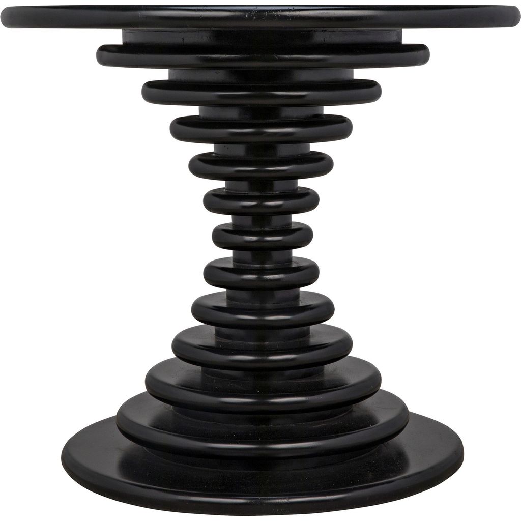 Noir Scheiben Side Table, Hand Rubbed Black - Mahogany & Veneer, 28"