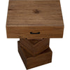 Noir Grobius Side Table, Dark Walnut, 18.5"