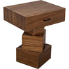 Noir Grobius Side Table, Dark Walnut, 18.5"