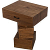 Noir Grobius Side Table, Dark Walnut, 18.5"