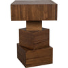 Noir Grobius Side Table, Dark Walnut, 18.5"