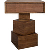 Noir Grobius Side Table, Dark Walnut, 18.5"