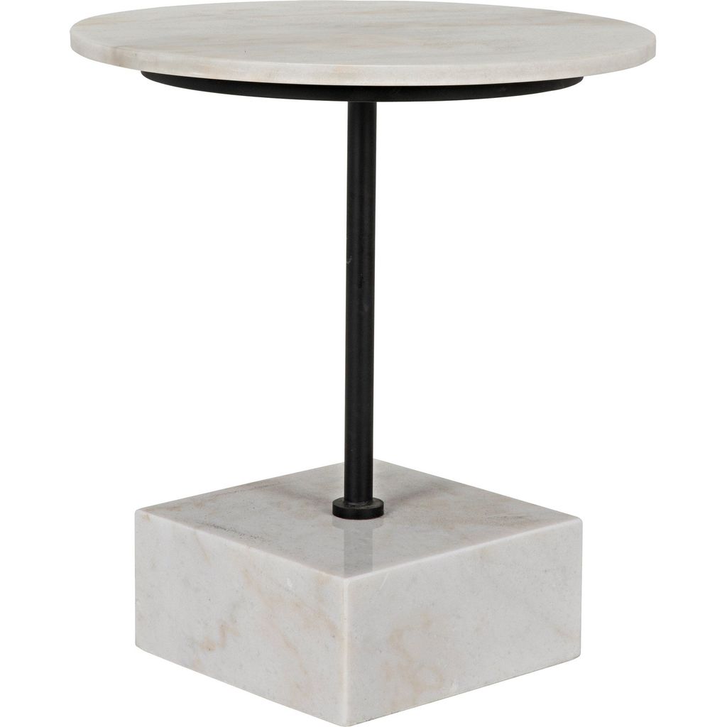 Primary vendor image of Noir Rodin Side Table - Industrial Steel & Bianco Crown Marble, 20"