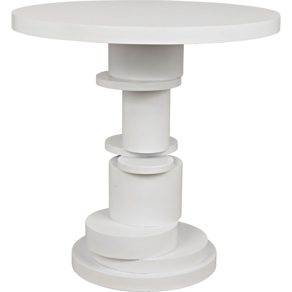 Primary vendor image of Noir Hugo Side Table, Solid White - Mahogany & Veneer, 28"