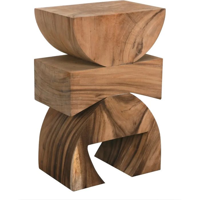 Noir Monteiro Side Table, Stool - Teak, 15" W