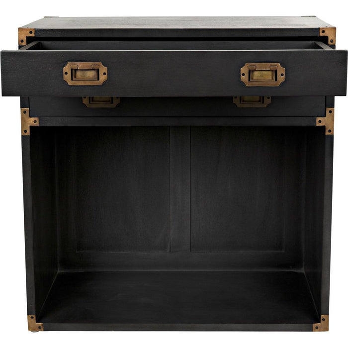 Noir Campaign Chest, Pale - Mahogany & Veneer, 18"