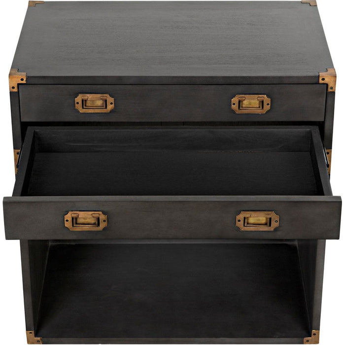 Noir Campaign Chest, Pale - Mahogany & Veneer, 18"