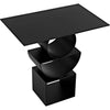 Noir Shape Side Table, Black Steel, 16"