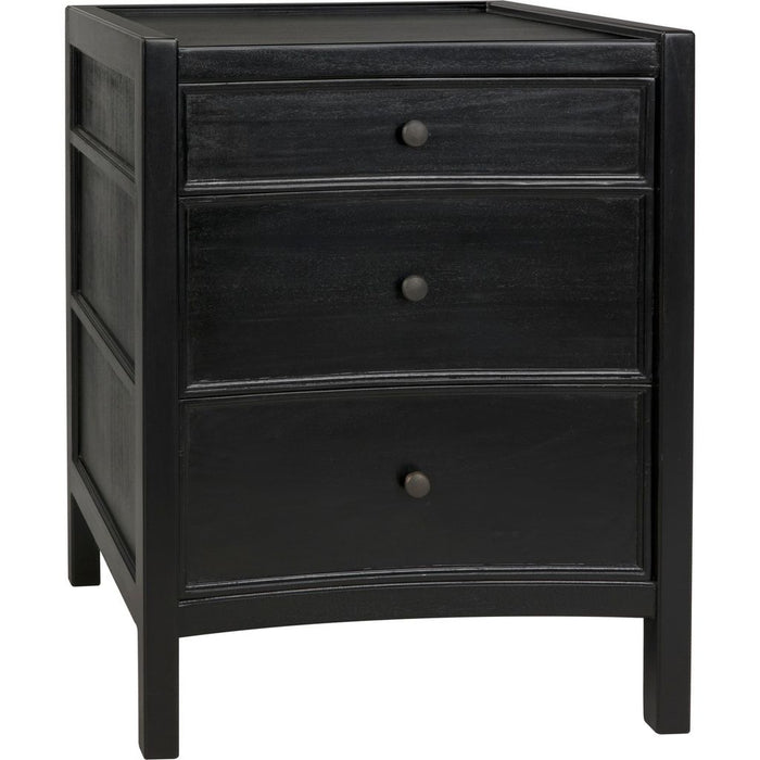 Primary vendor image of Noir Hampton Night Stand 24", Hand Rubbed Black - Mahogany & Veneer