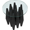 Noir Soldier Side Table, Black Steel w/ Glass Top, 24"