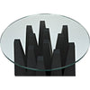 Noir Soldier Side Table, Black Steel w/ Glass Top, 24"