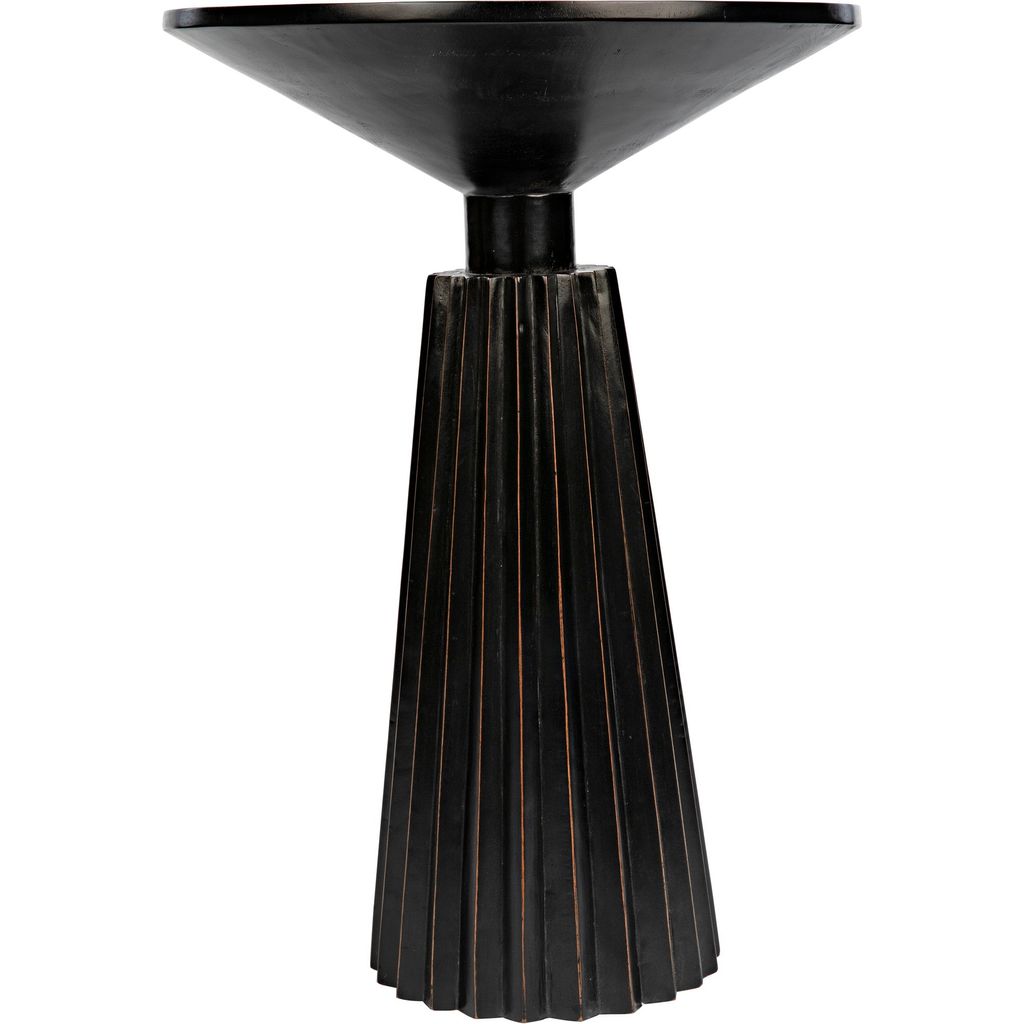 Noir Orson Side Table, Hand Rubbed Black - Mahogany & Veneer, 18"