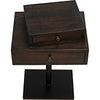 Noir Enola Side Table, Ebony Walnut w/ Steel Base, 15"