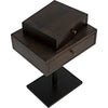 Noir Enola Side Table, Ebony Walnut w/ Steel Base, 15"