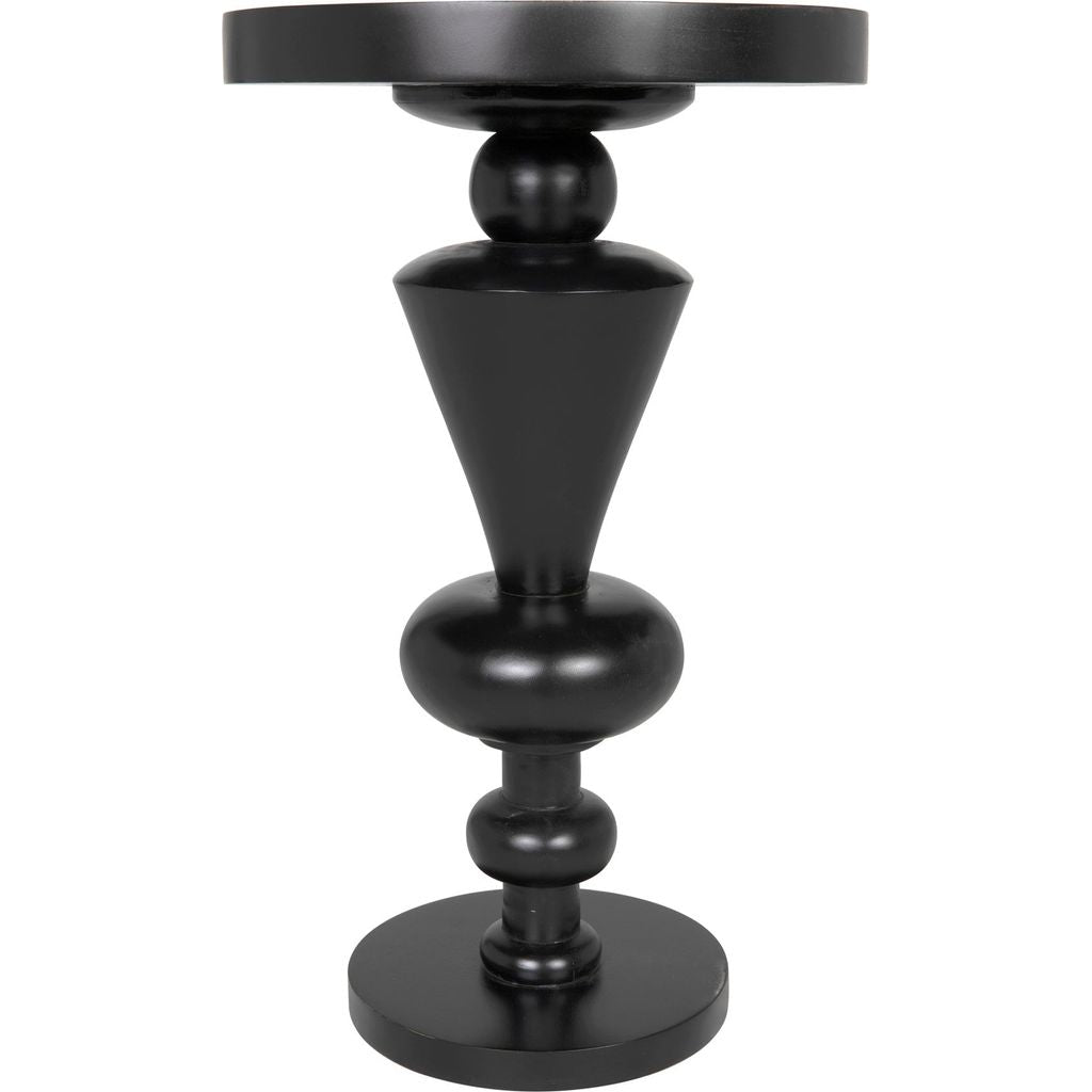 Noir Fenring Side Table, Hand Rubbed Black - Mahogany, 15"