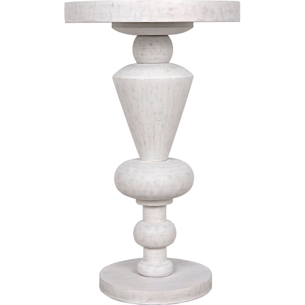 Noir Fenring Side Table, White Wash - Mahogany, 15"