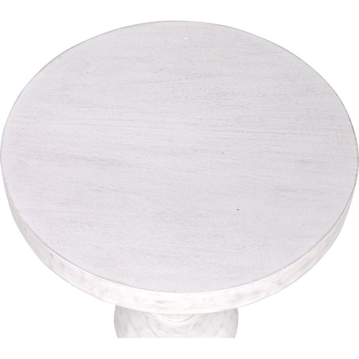 Noir Fenring Side Table, White Wash - Mahogany, 15"