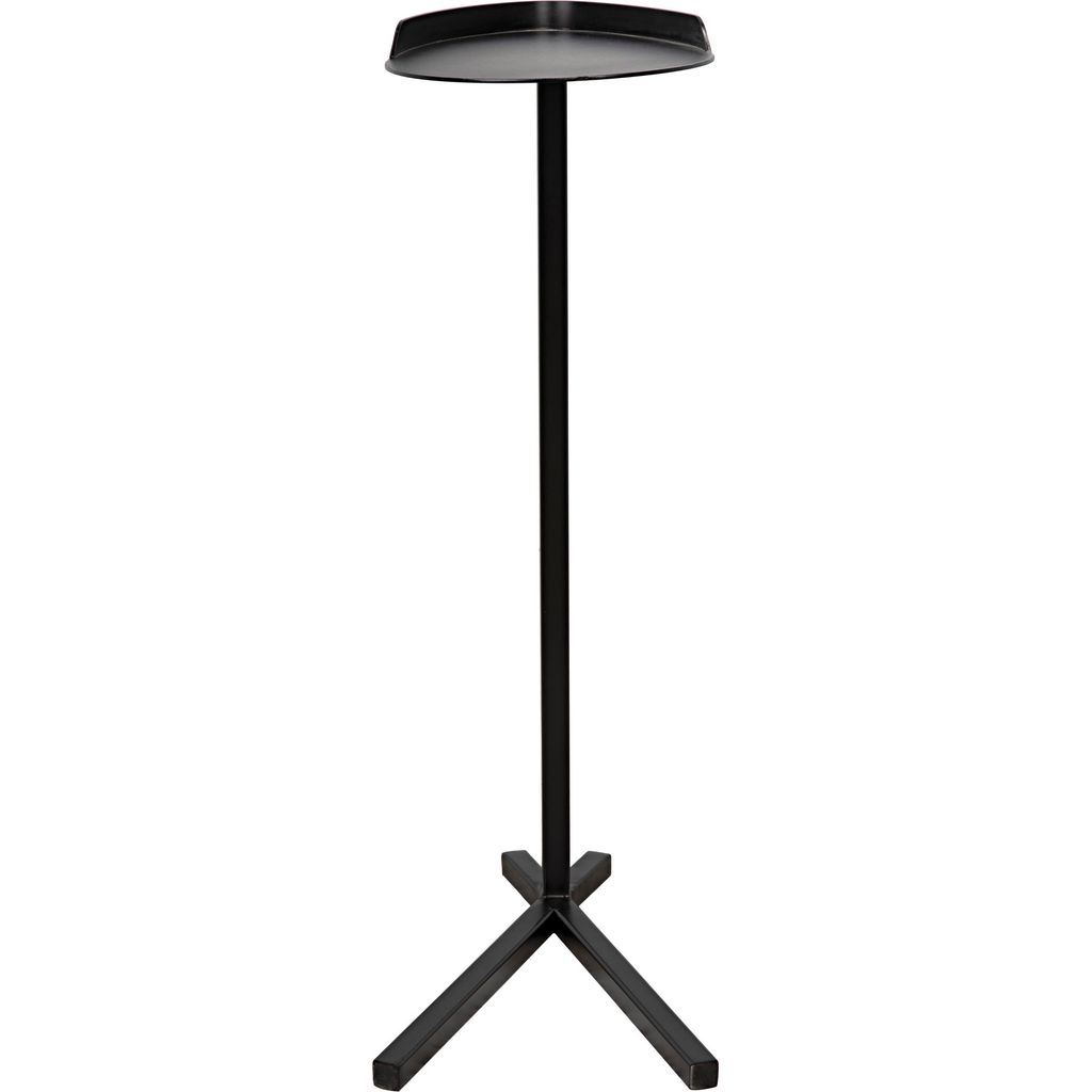 Noir Golem Side Table, Black Steel, 12"