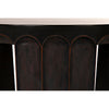 Noir Fluted Side Table, Pale w/ Light Brown Trim, 32"
