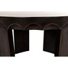 Noir Fluted Side Table, Pale w/ Light Brown Trim, 32"