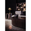 Noir Fluted Side Table, Pale w/ Light Brown Trim, 32"
