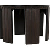 Noir Fluted Side Table, Pale w/ Light Brown Trim, 32"