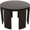 Noir Fluted Side Table, Pale w/ Light Brown Trim, 32"