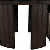 Noir Fluted Side Table, Pale w/ Light Brown Trim, 32"