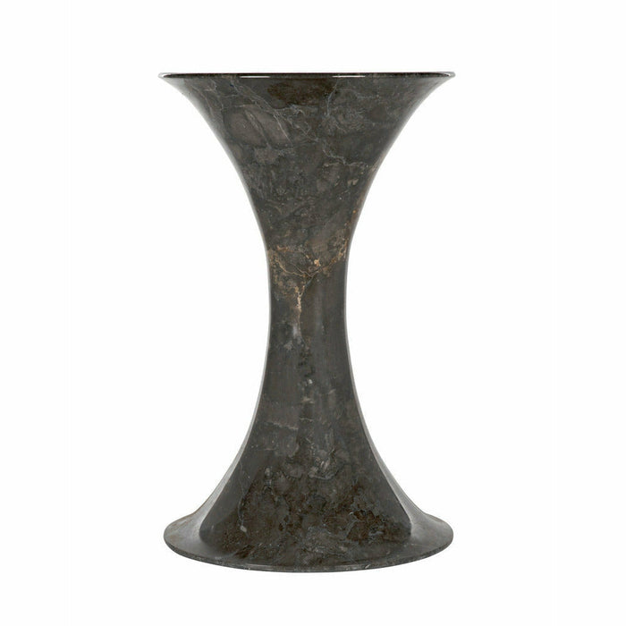 Noir Furniture Calitri Side Table, Brown Marble, 15" D x 15" W