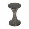 Noir Furniture Calitri Side Table, Brown Marble, 15" D x 15" W