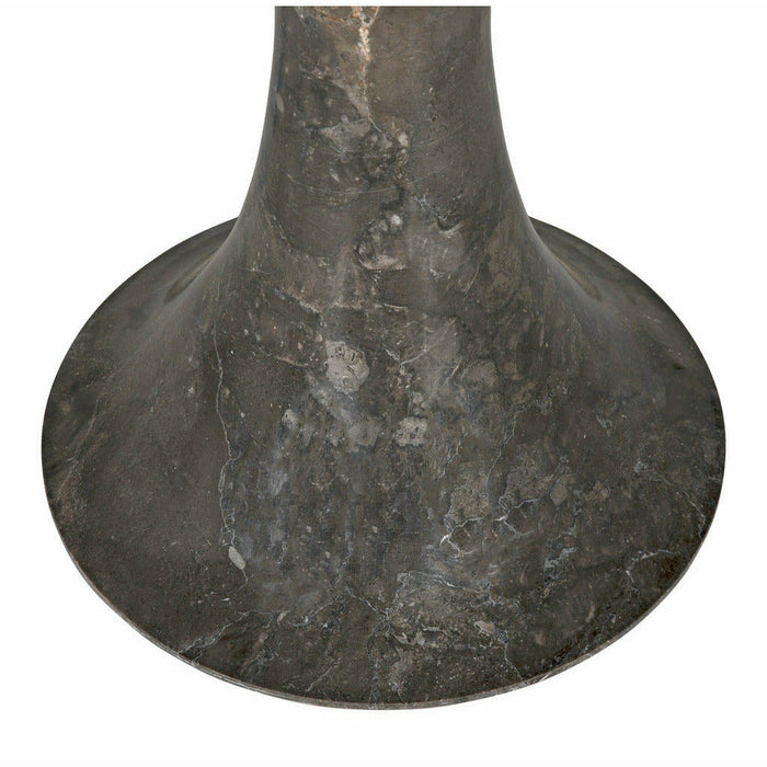 Noir Furniture Calitri Side Table, Brown Marble, 15" D x 15" W