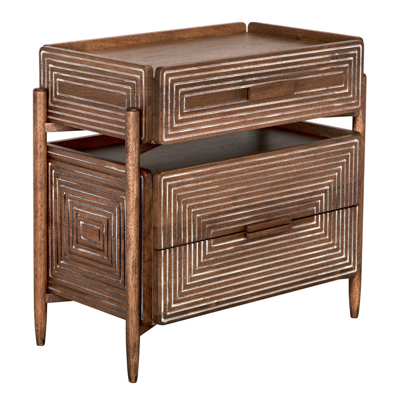 Noir Savino Side Table - Walnut, 18