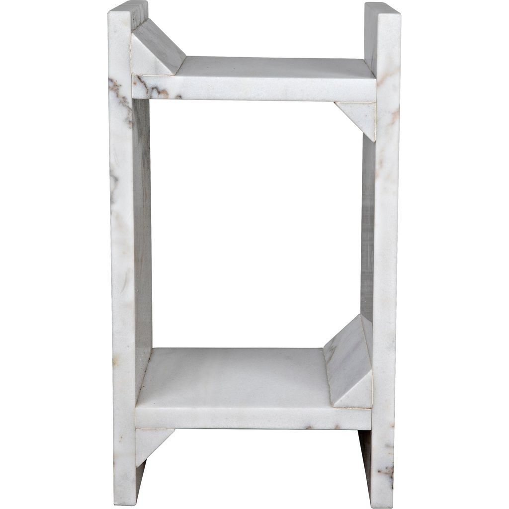 Noir Easton Side Table - Marble, 10"